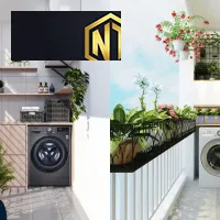 TỦ MÁY GIẶT KẾ HỢP TỦ TIỆN LỢI GỌN GÀNG ĐA NĂNG MẪU 12